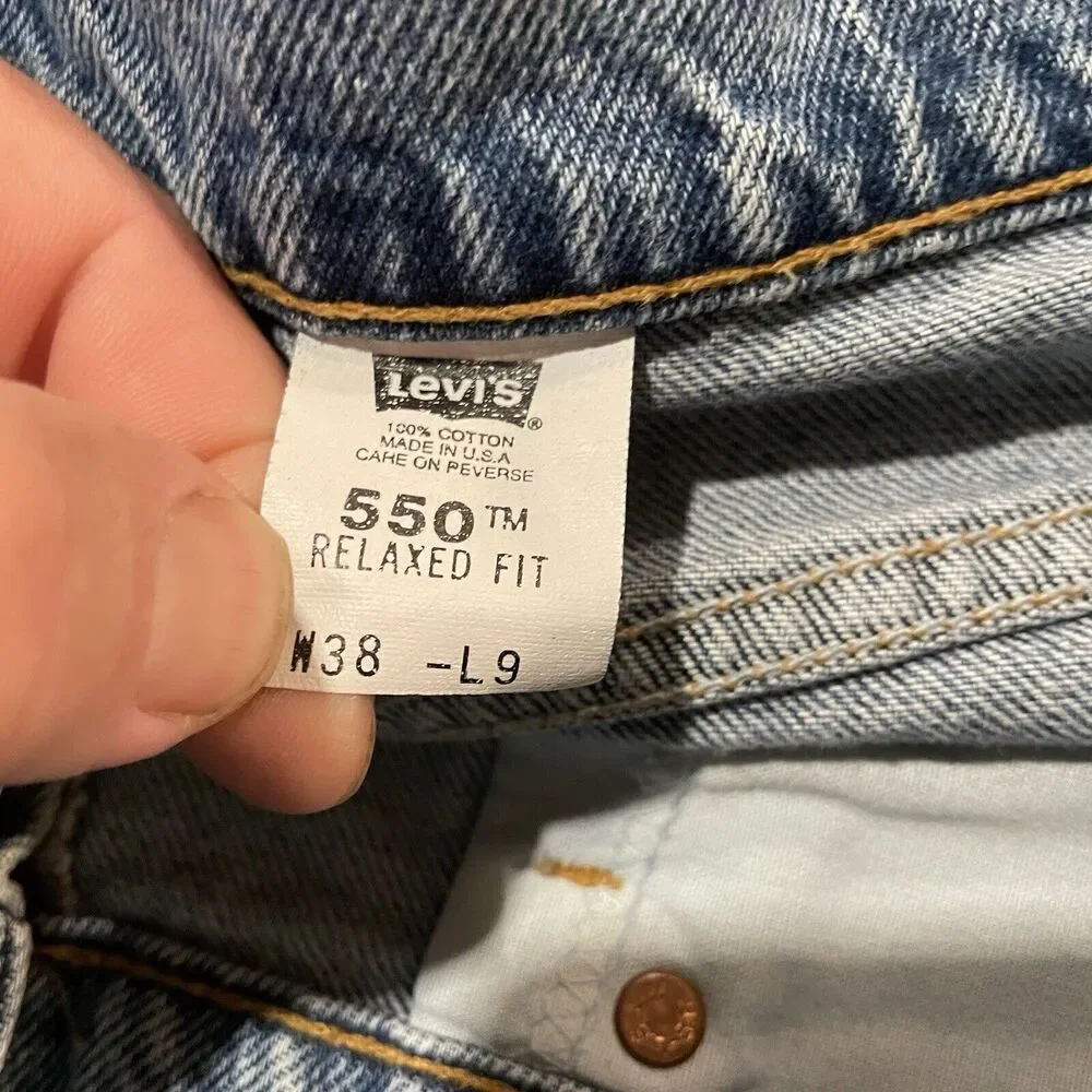 Levis 550‎ Shorts Vintage Weight Denim Jean USA Made 5 Pocket Mens 38